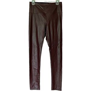 David Lerner Womens Faux Leather Leggings Size M Dark Maroon Baddie Rocker Edgy